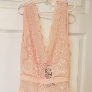 Women's Lace Bodysuit Pink New Size Small